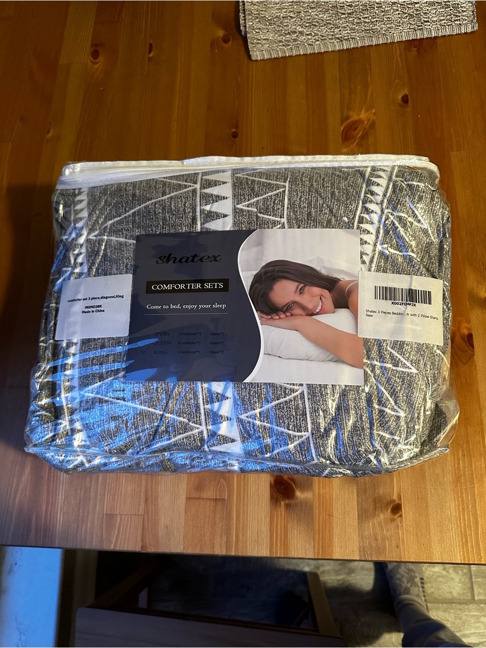 Gray Geometric Comforter Set